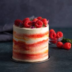 Raspberry Vanilla Rose Cake