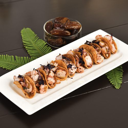 Shrimps Dates Mustard Tacos